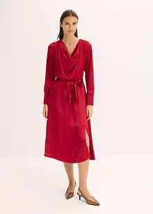 Midikjole av sateng med glans, bonprix