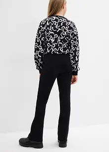 Utsvingt bukse av fast bomullsjersey, bonprix