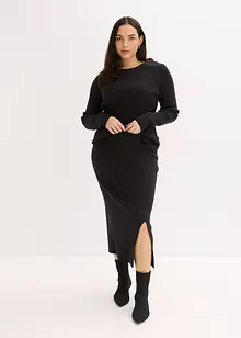 Finstrikket skjørt av myk viskosemiks, bonprix