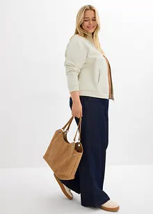 Sweatshirt i 100% økologisk bomull med glidelås, bonprix