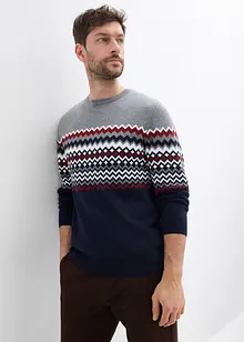 Genser med bomull og koftemønster, bonprix