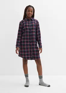 Nattskjorte av myk flanell med knappestolpe, bonprix