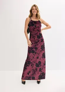 Maxikjole i glansfull fløyel, bonprix