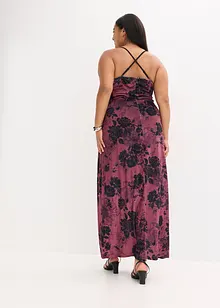 Maxikjole i glansfull fløyel, bonprix