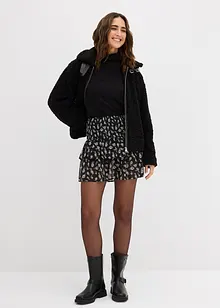 Volangskjørt i krinklet, strukturert materiale, bonprix