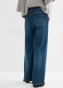 Wide Leg-jeans Mid Waist med glitterstener, bonprix