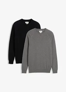 Finstrikket genser (2-pack) av 100%  bomull, bonprix