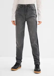 Termojeans med jerseyfôr, Mid Waist, bonprix