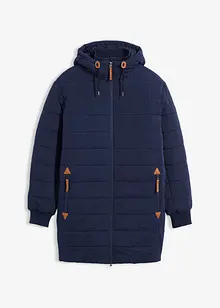 Vattert parkas med hette og detaljer i imitert skinn, bonprix