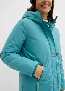 Vinterkåpe med pilefôr i hetten, bonprix