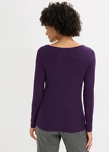 Topp med innfelt mesh og strass, bonprix