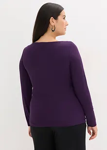 Topp med innfelt mesh og strass, bonprix