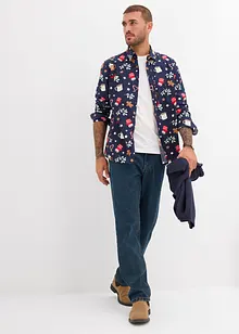 Langermet skjorte i 100% bomull med julemotiv, bonprix