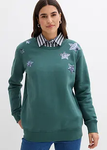 Sweatshirt i bomullsmiks, bonprix