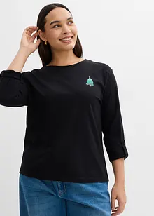 Langermet topp i 100% økologisk bomull, bonprix