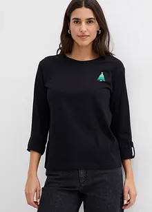 Langermet topp i 100% økologisk bomull, bonprix