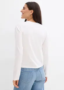 Langermet topp i økologisk bomull med elastan, bonprix