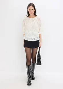 Bluse med strukturert blomstermønster, bonprix