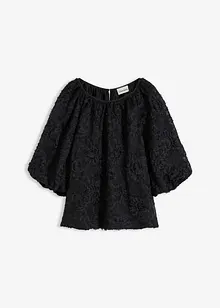 Bluse med strukturert blomstermønster, bonprix