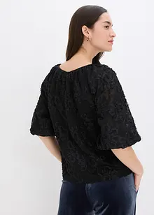 Bluse med strukturert blomstermønster, bonprix