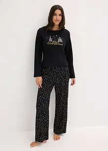 Pyjamas i 100% bomull med glitrende trykk, bonprix