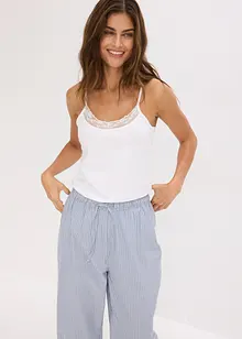 Singlet med økologisk bomull og blonder (2-pack), bonprix