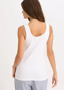 Singlet med økologisk bomull og blonder (2-pack), bonprix