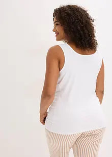 Singlet med økologisk bomull og blonder (2-pack), bonprix