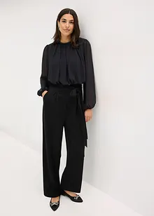 Jumpsuit med chiffon og glitter, bonprix