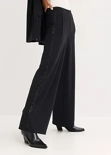 Pull on-bukse i Punto di Roma-materiale med strass, bonprix