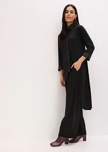 Jerseybluse med satengbesetning, bonprix