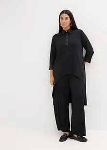 Jerseybluse med satengbesetning, bonprix