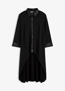 Jerseybluse med satengbesetning, bonprix