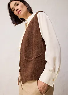 Grovstrikket  vest av alpakkaull, bonprix