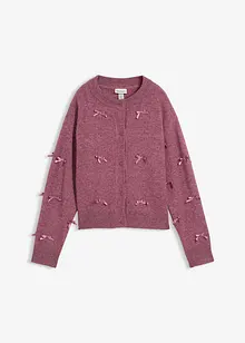 Finstrikket cardigan med sløyfer, bonprix