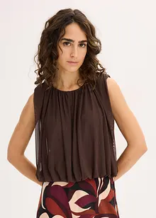 Ermeløs topp i fin mesh, bonprix