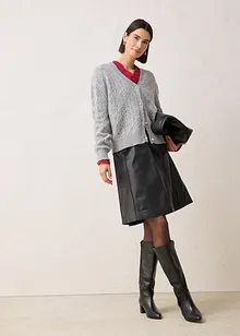 Cardigan med ull og hullmønster, bonprix