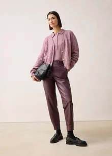 Cardigan med ull og hullmønster, bonprix