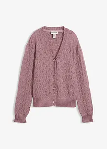 Cardigan med ull og hullmønster, bonprix