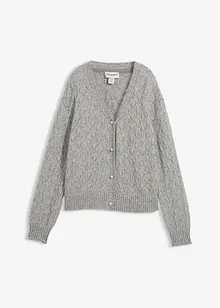 Cardigan med ull og hullmønster, bonprix