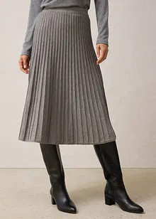 Strikket skjørt med merinoull, bonprix