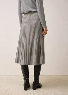 Strikket skjørt med merinoull, bonprix