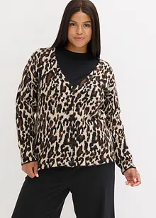 Jacquard strikkejakke, bonprix