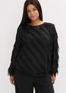 Bluse med frynser, bonprix