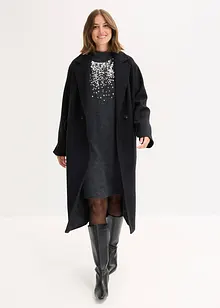 Strikket kjole med applikerte paljetter, bonprix