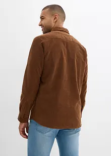 Skjorte i kordfløyel med stretch og varmende fleecefôr, bonprix