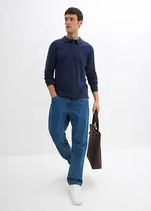 Langermet poloskjorte i 100% økologisk bomull, bonprix