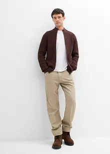 Ribbet strikkejakke av bomullsmiks, bonprix