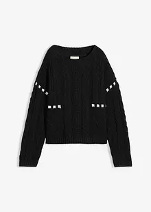 Kabelstrikket genser, bonprix