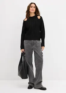 Kabelstrikket genser, bonprix